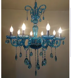 Newly Blue Crystal Chandelier Bohemia Chandelier lustres de cristal Decoration Tiffany Pendants and Chandeliers Home Lighting