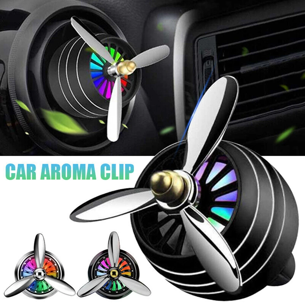 1pcs Car Propeller Air Exterior 3-Leaf Fan Car Diffuser For Air Vent Cars LED Fragrance Air Freshener Rotate Dispenser Fragrance