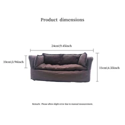 1:8 Miniature Simulation Furniture Retro Fabric 2-seater sofa for Mini House