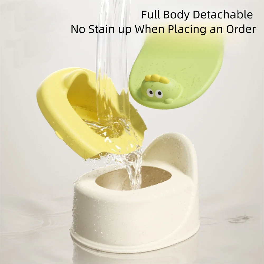 Kursi Toilet Latihan Multifungsi Anti-Selip dengan Pola Kartun dan Sandaran Khusus untuk Anak Usia 1-6 Tahun