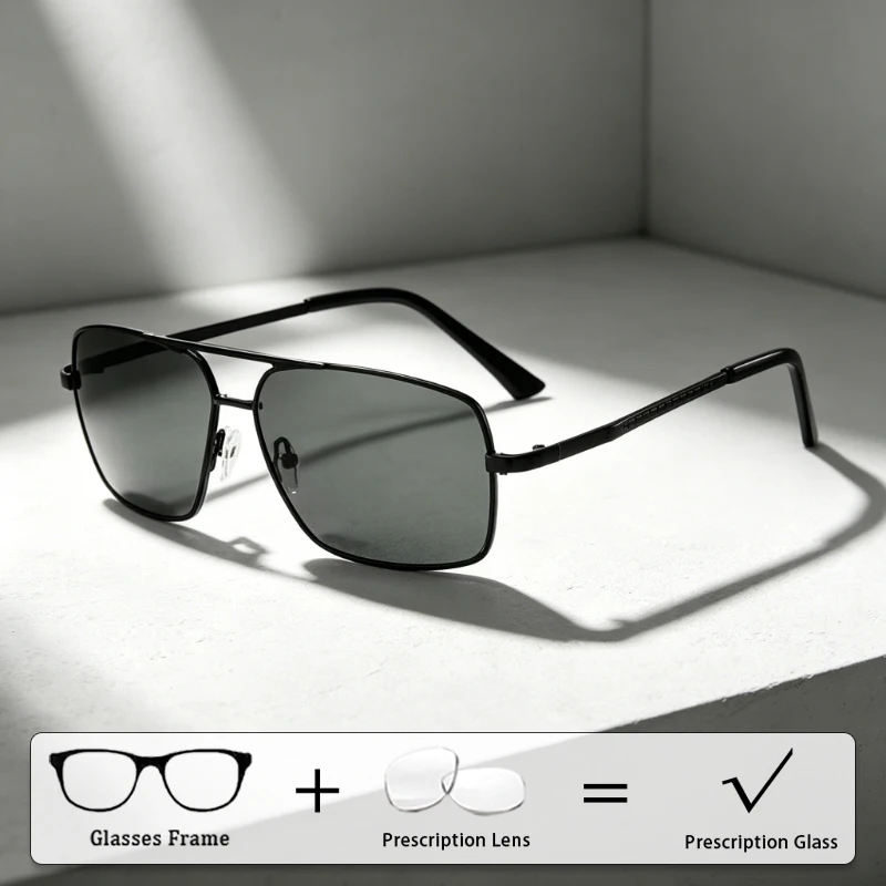 

Fashionable Oversized Customized Eyewear Available with Prescription Lenses Classic Driving High-Definition Glasses for Men