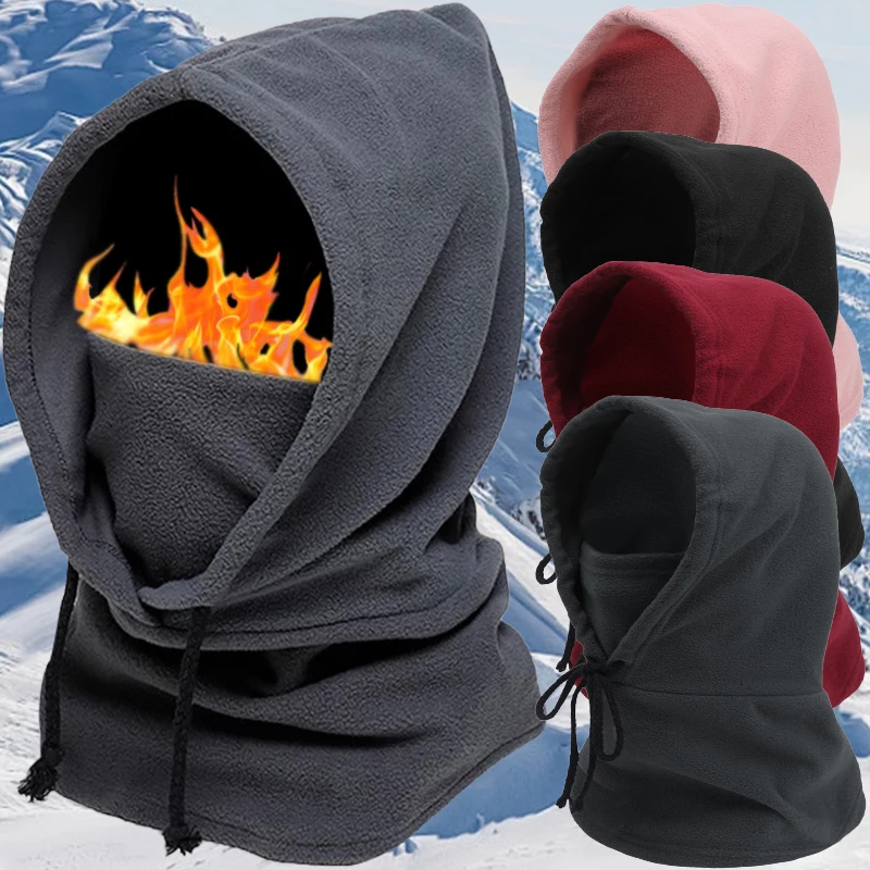 Proteção de inverno confortável chapéu forro de lã gorro à prova de vento grosso velo bonnet anti frio balaclava ciclismo jogging bonés de algodão quente