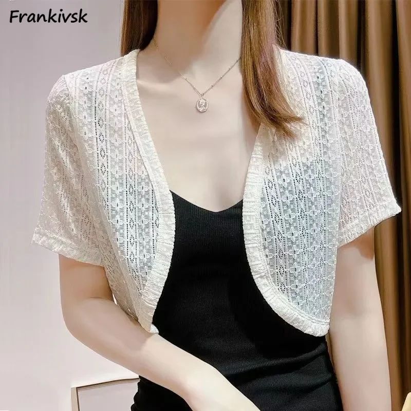 

Кардиган для женщин, укороченный, простой, тонкий, дышащий, модная, летняя верхняя одежда, Новое поступление, корейский стиль, винтажный Y2k