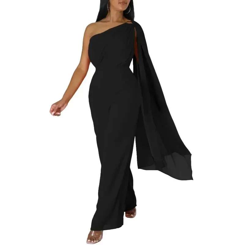

2023 African Clothes for Women Autumn African White Blue Black Orange Party Evening Long Jumpsuit Dashiki African Clothing