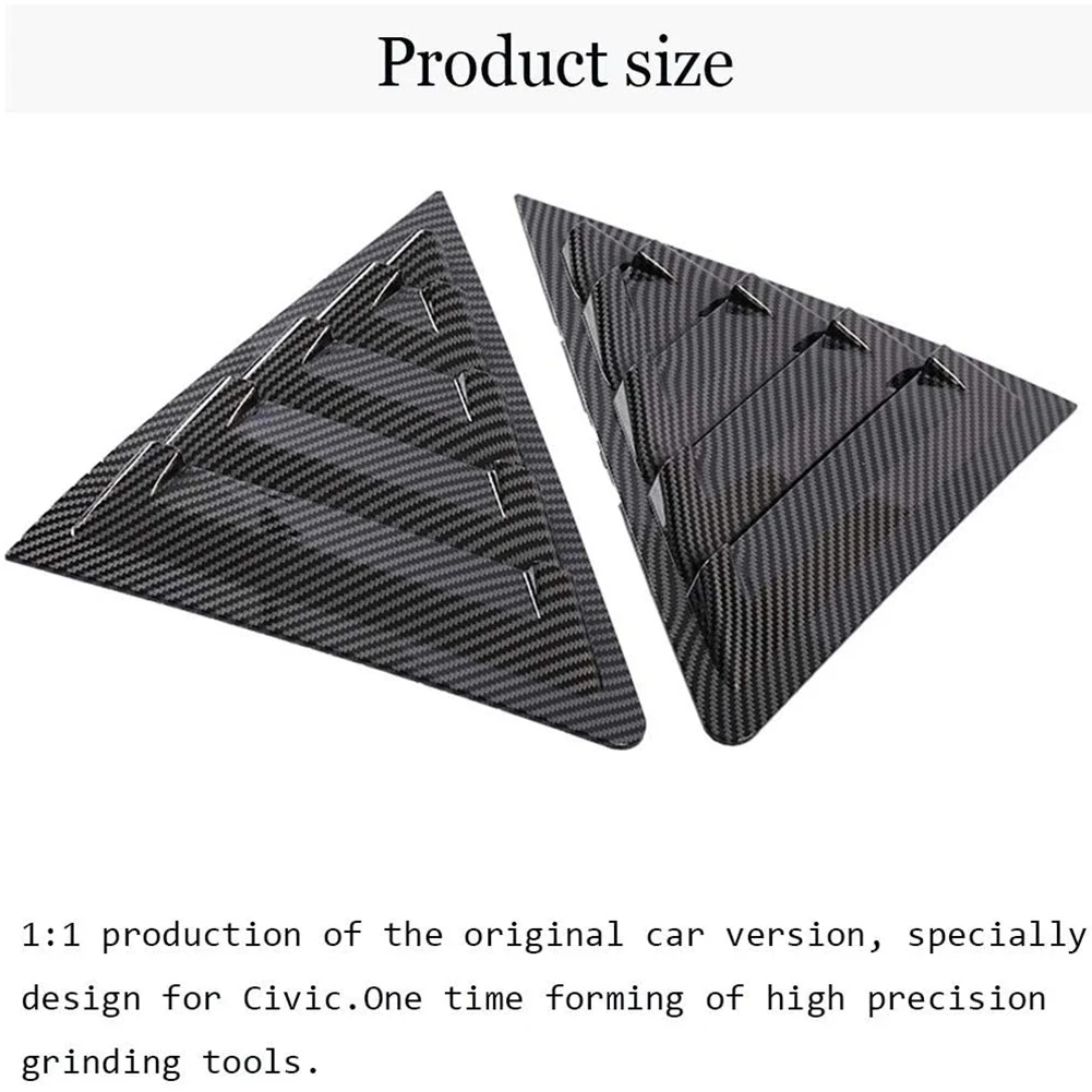 for 2013-2018 Car Rear Side Window Louvers Air Vent Scoop Shade Cover Blind Trim Accessories,Carbon