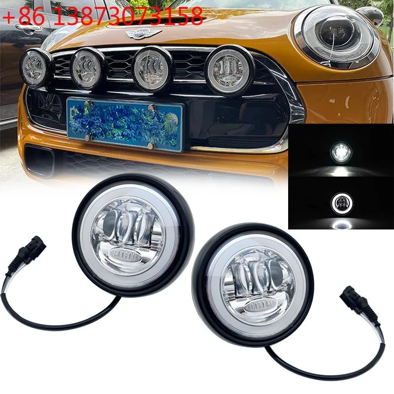 2pcs Front Bumper LED DRL Daytime Running Rally Lights Halo Ring Driving Lamp Fog light For MINI Cooper R55 R56 R57 R58 R59