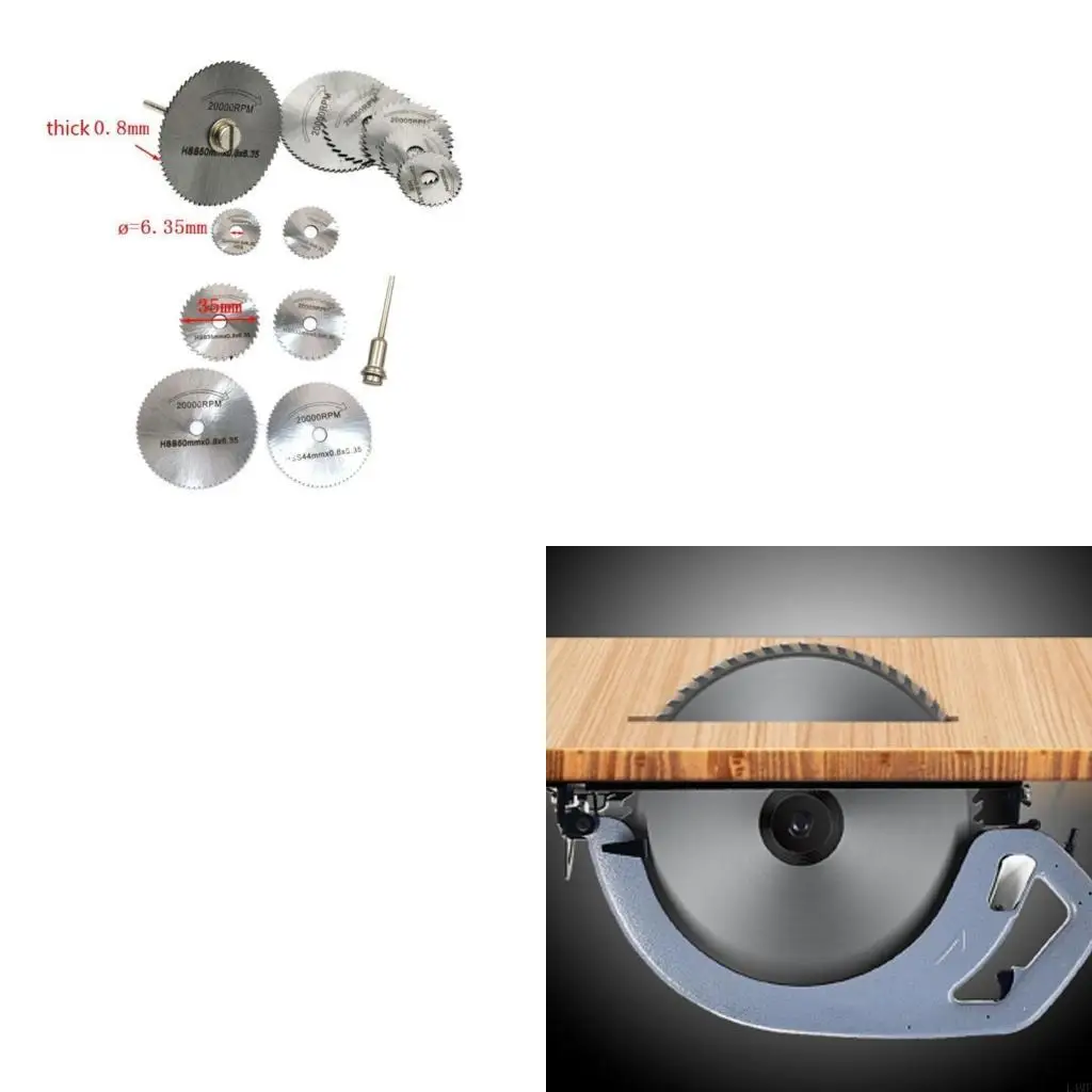 

Pack of 6 HSS Circular Sawblade High Speed Steel Cutting Disc for Cutting Plastic Metal with 2Pcs Extension Rod L4MF