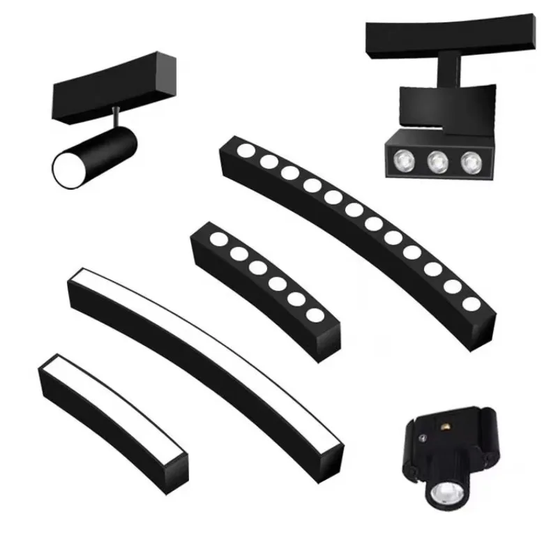 Wholesale Round Curved LED Magnetic Track Light for LED Lighting Systems Magnetic Grille Display Lighting for Retail Store