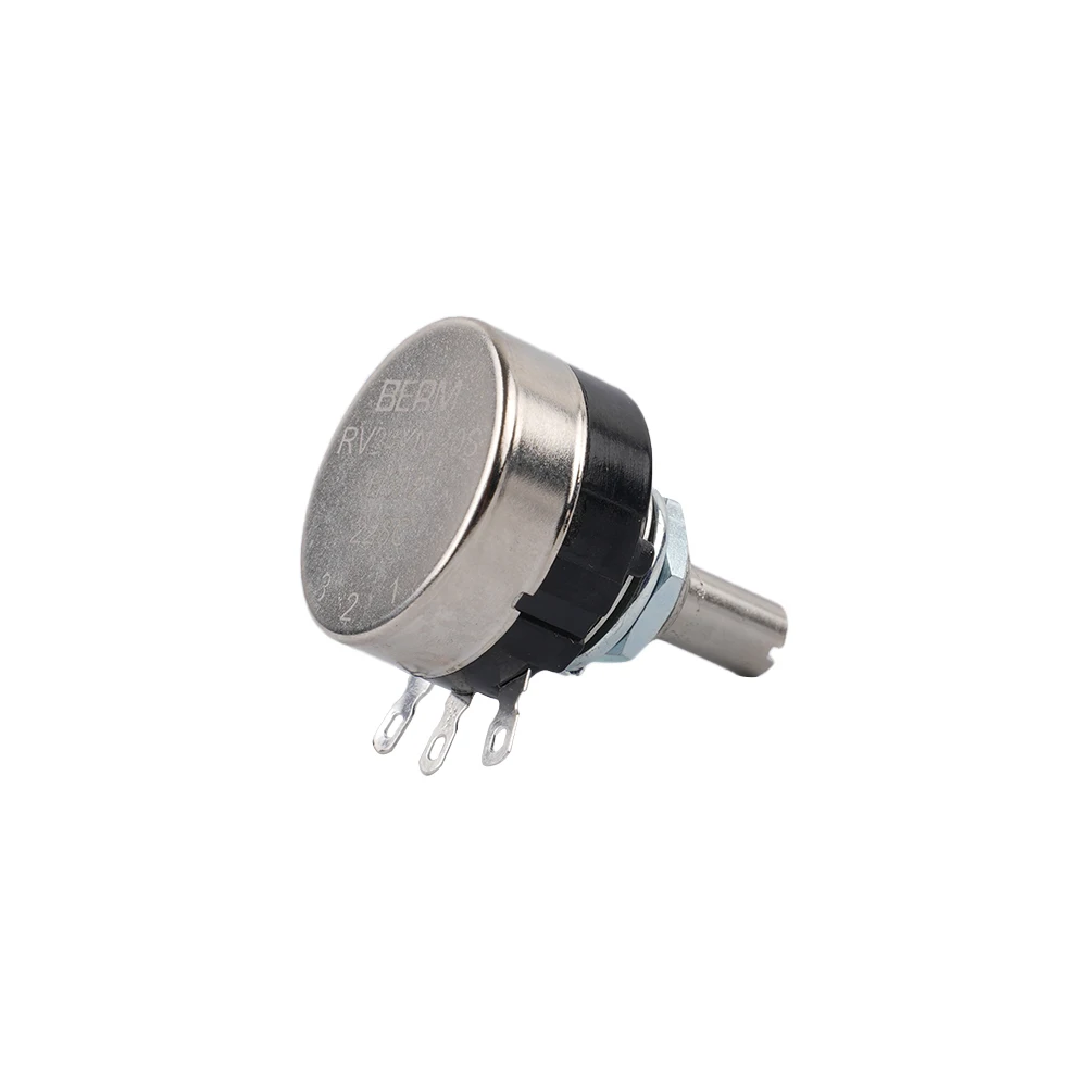 Brand New 5K Potentiometer Rotary Taper Potentiometer Silver Tone Single Turn Carbon Film For Inverter Speed Regulation