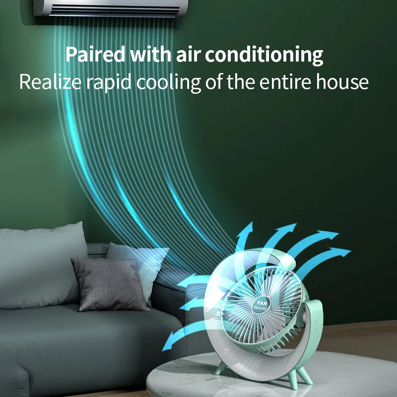 Colorful Desktop Circulating Small Fan with Three Levels of Power Adjustable Angle