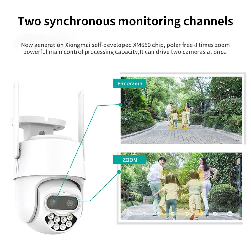 

8MP iCsee APP Dual Lens Wireless PTZ IP Dome Camera AI Humanoid Detection Home Security CCTV Baby Monitor