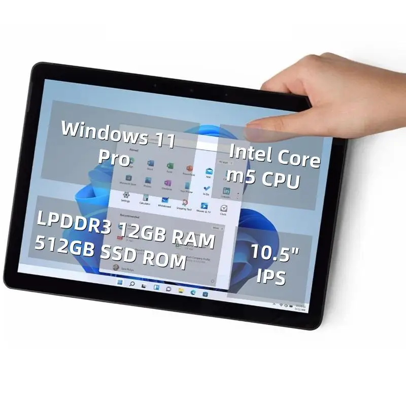

Gift Pen 64bit Intel Core M5 10.5'' Windows 11 Pro Tablet PC LPDDR3 12GB RAM 512GB SSD ROM 1920x1280 IPS 2 x USB-A 3.0 HDMI-Port