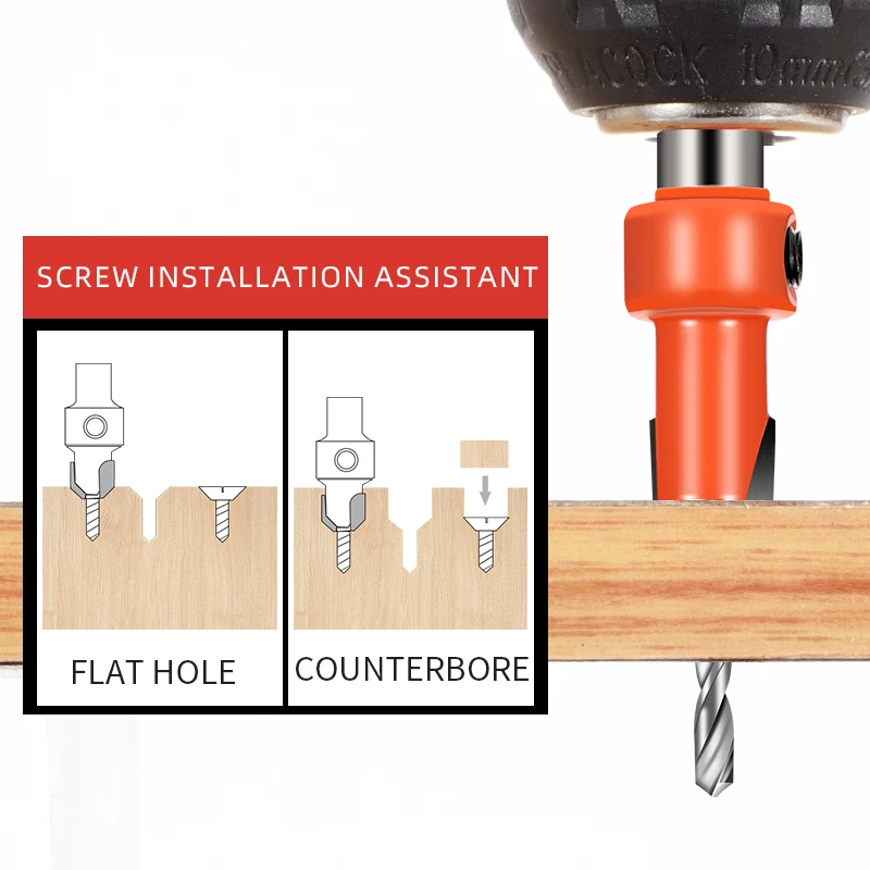Newshark 2023 New 8mm Shank HSS Woodworking Countersink Router Bit Screw Extractor Demolition for Wood Milling Cutter Power Tool