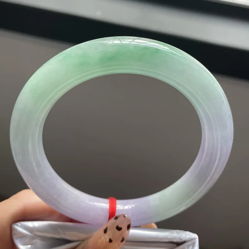 Old mine , - , round-shaped purple , glutinous , spring-colored jade bracelet