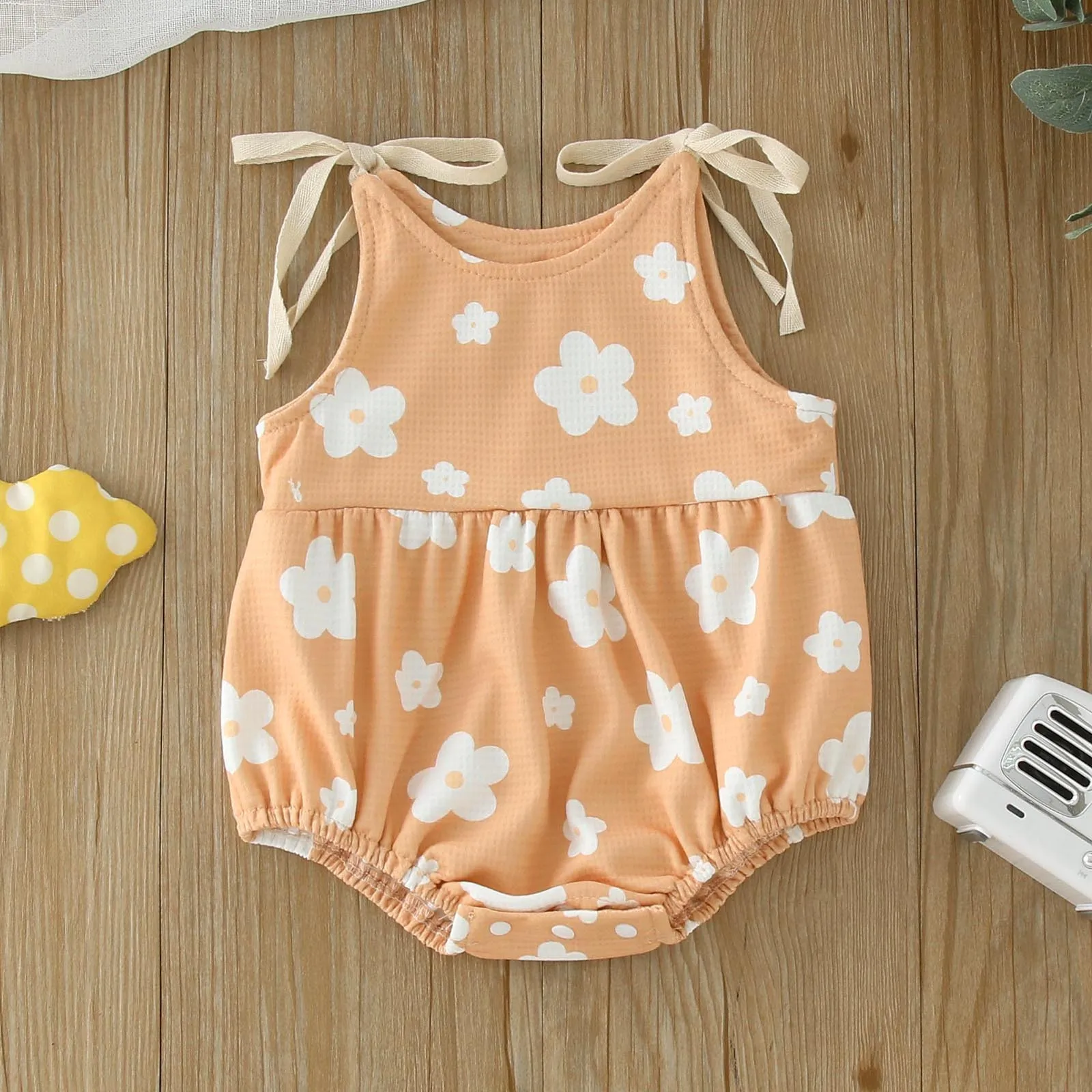 Summer Newborn Girls Romper Sleeveless Floral Prints Jumpsuits Bodysuit Infant Baby Breathable Clothes 0-18 Months Pajamas New