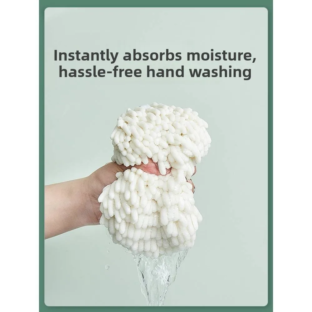 Thickened Japanese Style Snowball Hand Towel Cute Hanging Kitchen Bathroom Absorbent Cloth Fast Drying Nordic Style Wiping Cloth