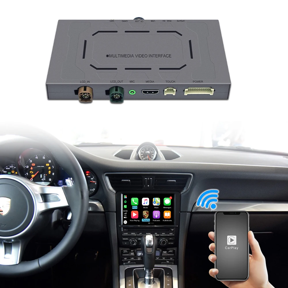 

KANOR OEM Car Audio AirPlay Android Auto Interface Carplay for Porsche Cayenne/Bosxter/911/Macan/Panamera PCM3.1