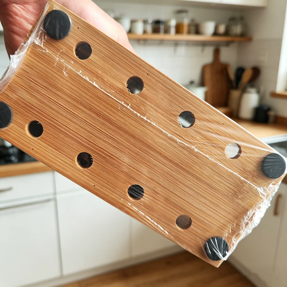 Wooden Bamboo Knife Holder Kitchen Tool Universal Knives Block Knives Block Countertop Butcher Block Knives Holder Organizer view 4