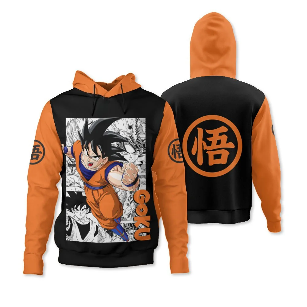 

Dragon Ball 2026 Hoodie Men's Son Goku Action Graphic & Goku Logo Crew Neck Hoodie Breathable Loose Fit Anime Streetwear