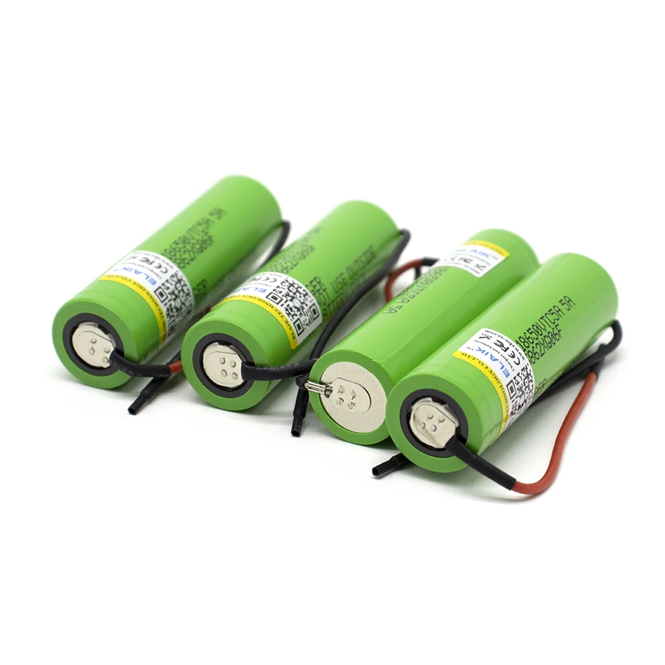 Elaik-オリジナルの充電式バッテリー,vtc5a,40aパルス,60a,3.6v,18650,vtc5,2600mah,高排水,40a,diy配線,配線,1〜20個