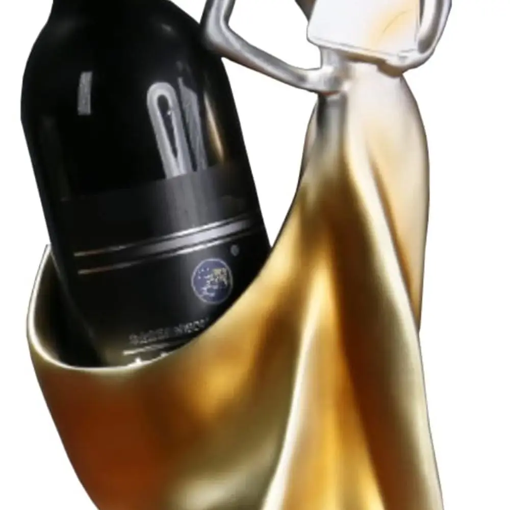 

Elegant Wine Bottle Holder, Decorative Lady-Inspired Stand, Single Rack for Kitchen and Home Bar Countertop Decor