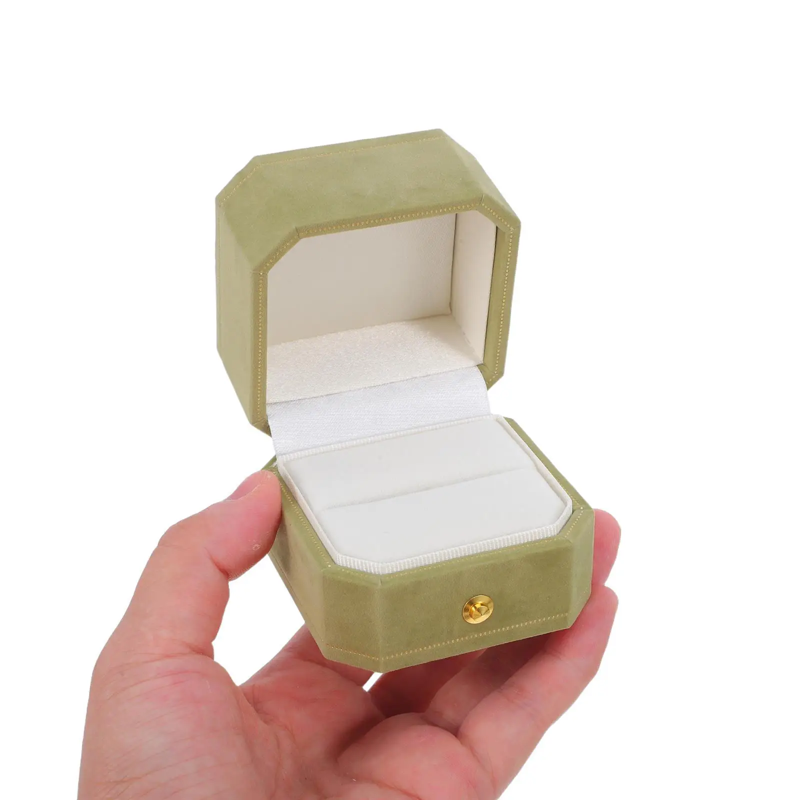 

Slim Octagonal Box: Wedding Jewelry Holder Engagement Ring Storage Case Vintage Ring Bearer Box For Ceremony Decorative