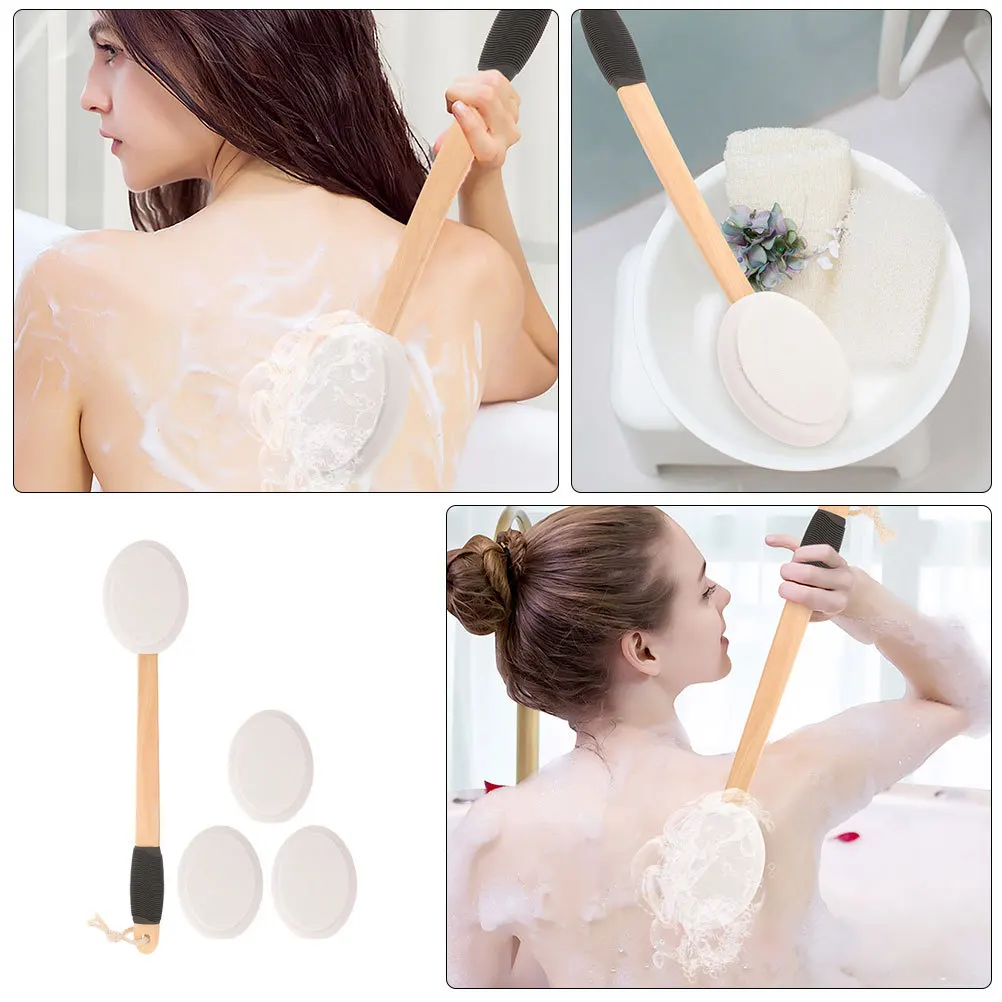 

1Set Anti Slip Back Applicator Bath Brush Lotion Applicator with Ergonomic Handle Replacement Heads for Back Skin Care