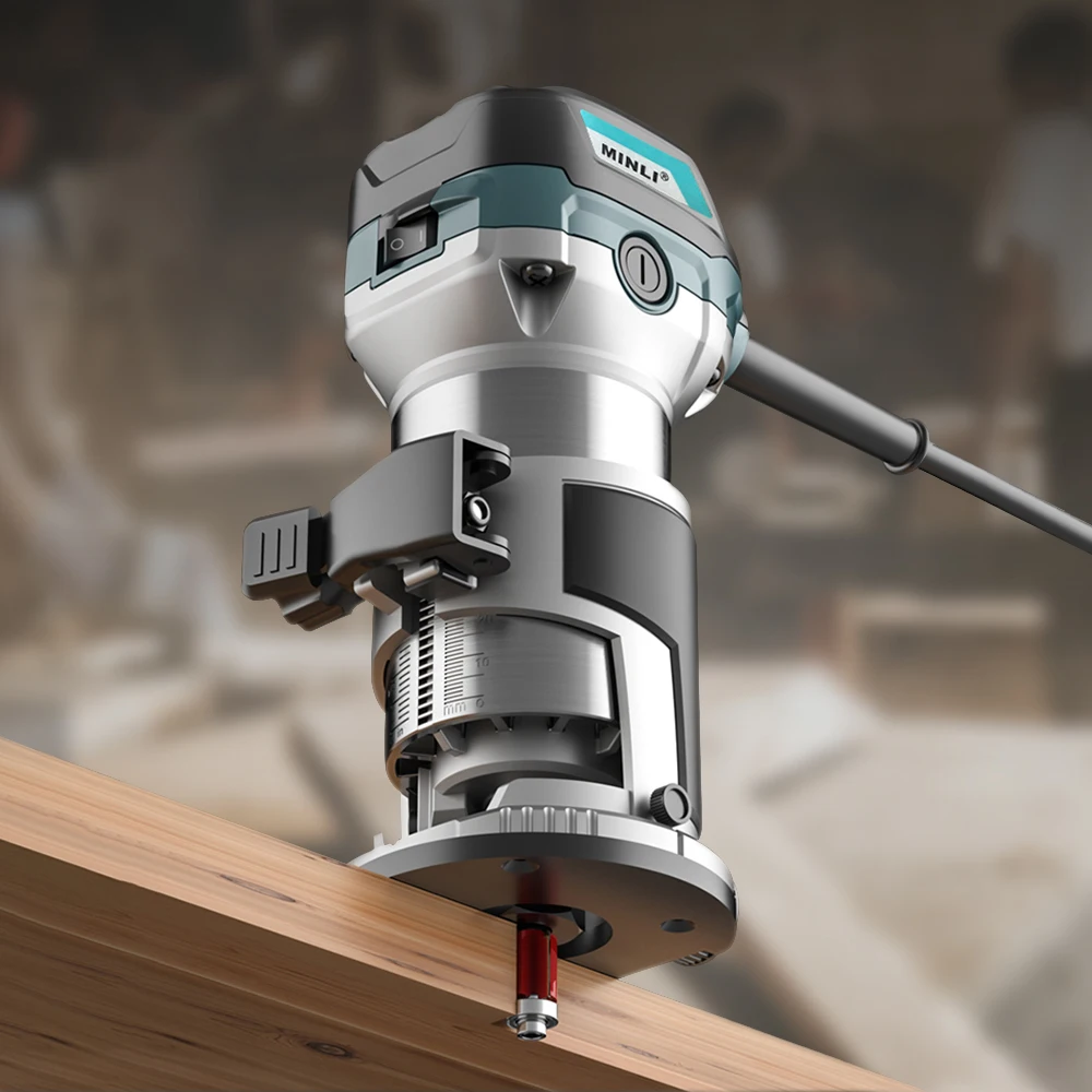 

Woodworking 710W Electric Trimmer Router Wood Milling Machine Carpentry Manual Trimming Tools Laminate Trimmer Power Tools