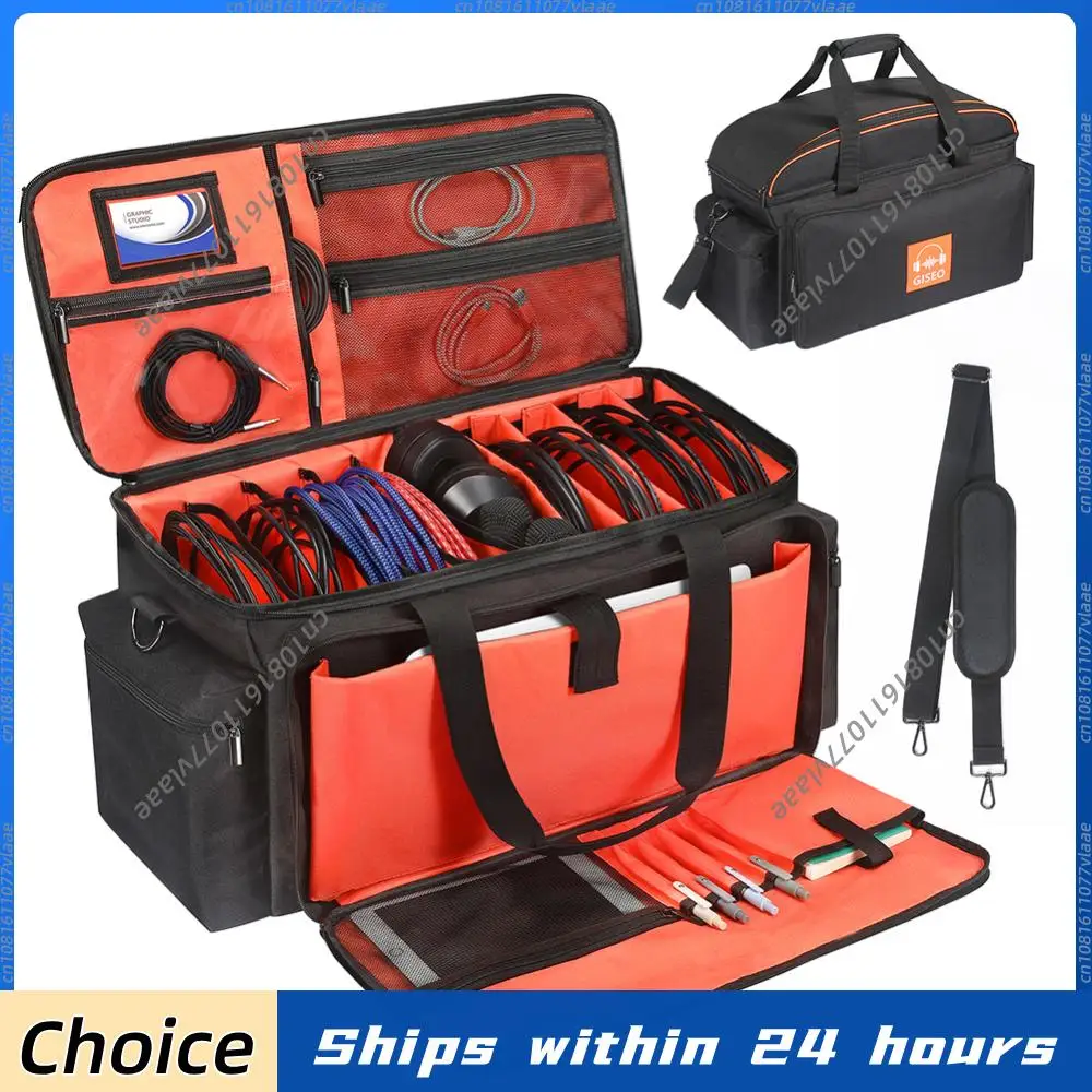 

Travel Musicians Gig Bag Large Capacity DJ Cabel Organizer Case DJ Performance Carrying Bag for Sound Equipment DJ Gear Musician