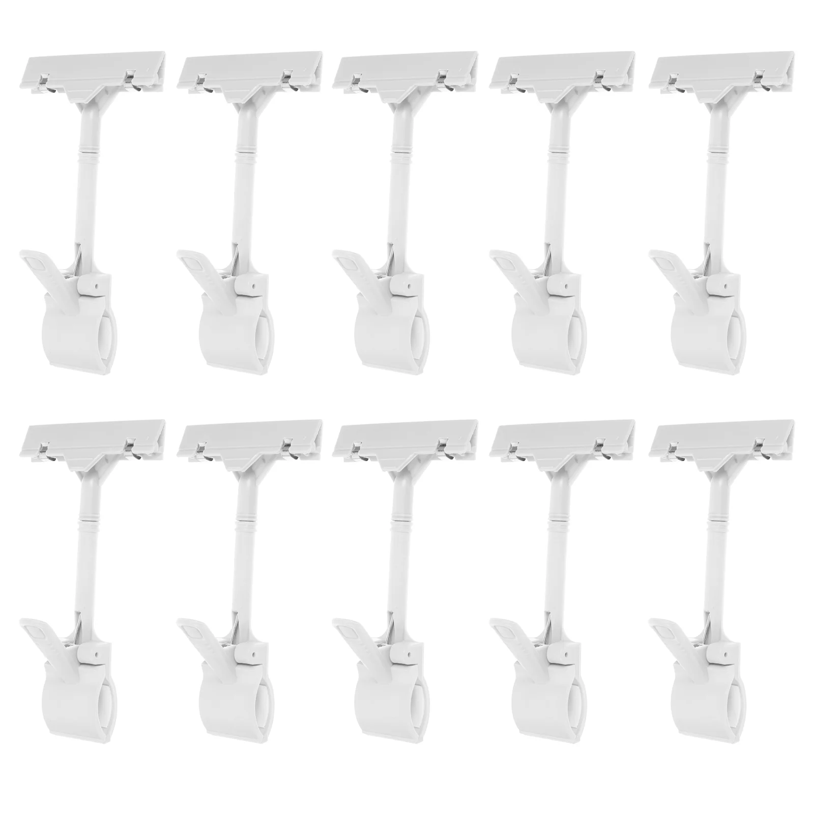 

10 Pcs Tag Price Holder Sign Clips for Display Warehouse Rack Multifunction Adhesive White Double Sided