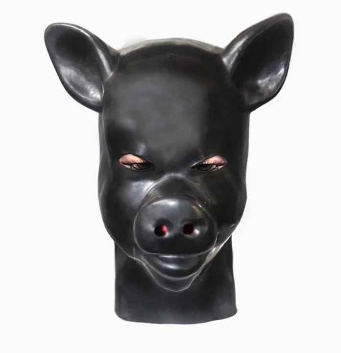 

Латексная резиновая маска-фетиш с молнией сзади, костюм свиньи, аксессуары для косплея в стиле ужасов и стимпанк, наряд для рейв-фестивалей