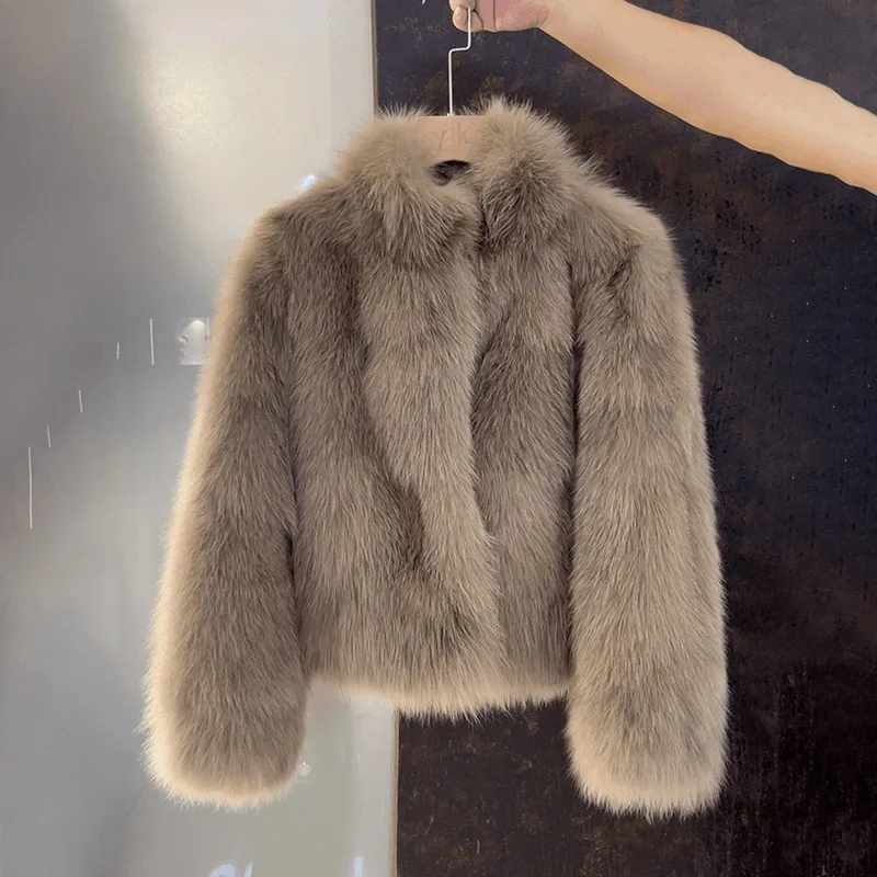 여성용 모피 짧은 모피 코트, 여우 작은 향수 스타일 코트, 높은 외관 수준 및 하이 퀄리티, 가을 겨울, 신상