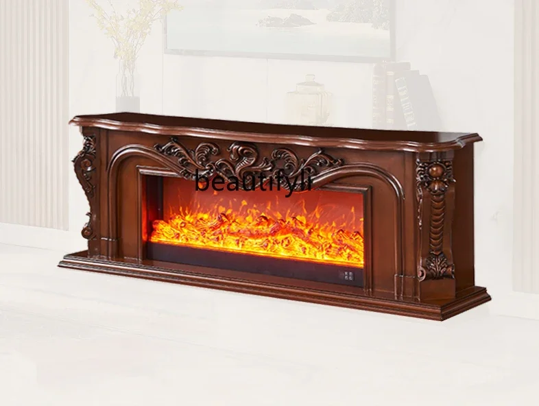 D071 Fireplace 1.5/2M American Electronic Fireplace Simulation Flame European TV Cabinet Home Heating Curio Cabinet