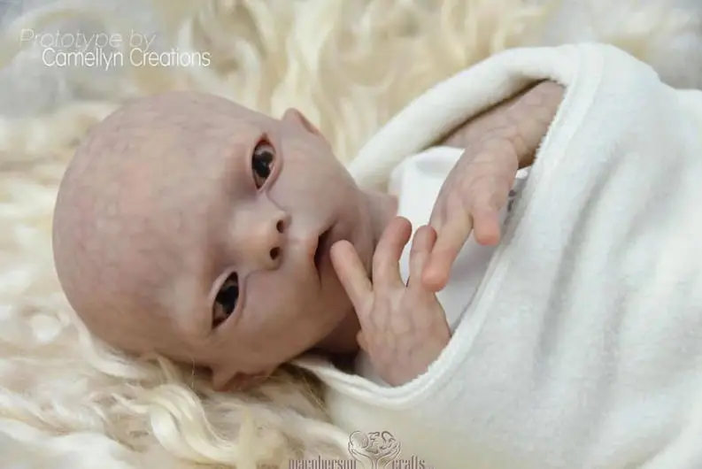 

NPK 15inch Unfinished Unpainted Reborn Doll Kit Imani Alien Baby Blank Kit with Cloth Body