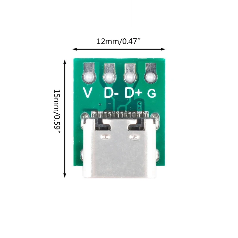 LXAF DIY USB 3.1 Type-C Female Socket Connector Replacement 16 Pin Test PCB Board Adapter for Data Line Wire Cable Transfer