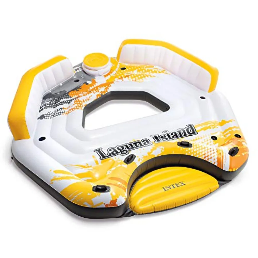 

Надувной плот-остров для отдыха на воде Laguna Lake, большой, на 5 человек, желтый