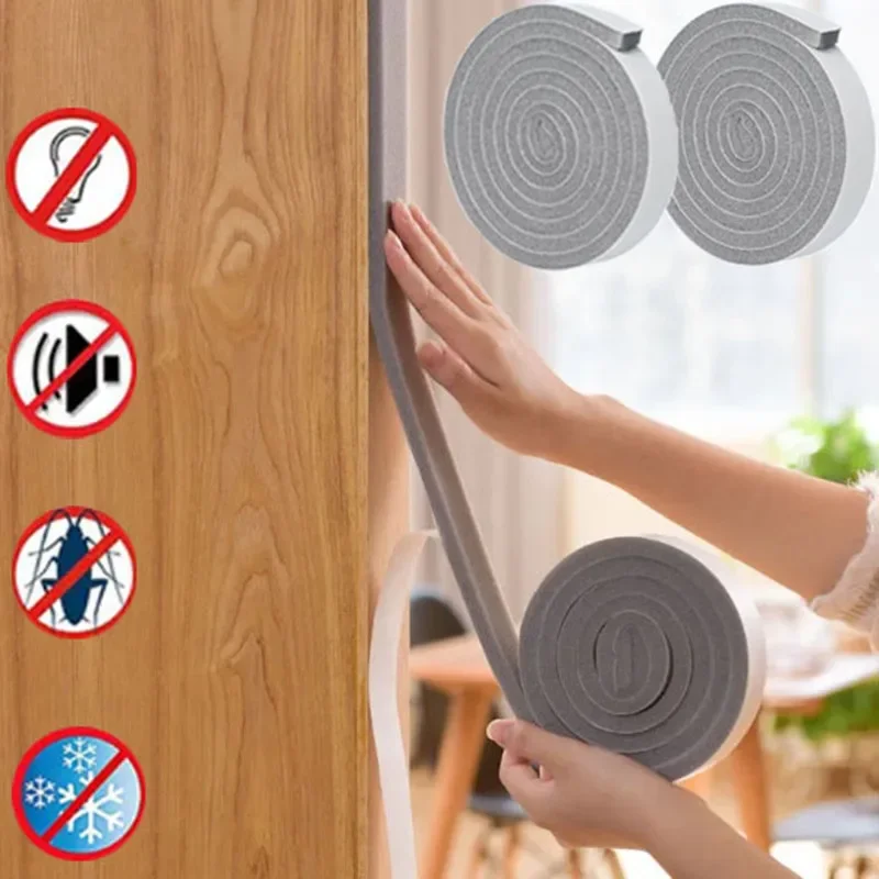 2/4M Self-adhesive Door Window Sealing Strip Soundproof acoustic foam mousse acoustique burlete puerta casa Weather Stripping