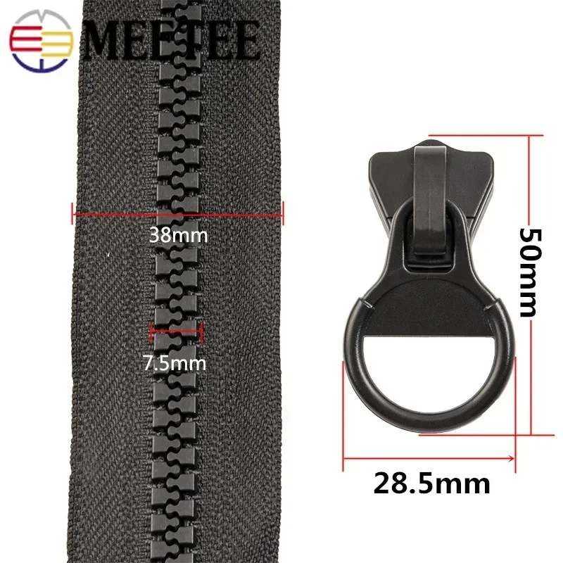 1Pc 60-300cm 8# Resin Zipper For Coat Open-End Jacket Zip Closure Down Coat Decorative Zips Repair Kits DIY Sewing Accessories - Image 3