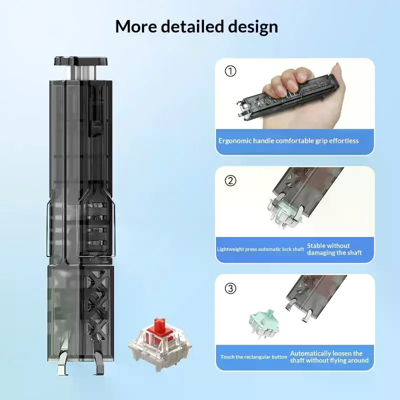 2 In 1 Keycap Switch Puller 1/3/5Pcs Keyboard Keycap Shaft Remover Extractor Mechanical Keyboard Accessories - view 5