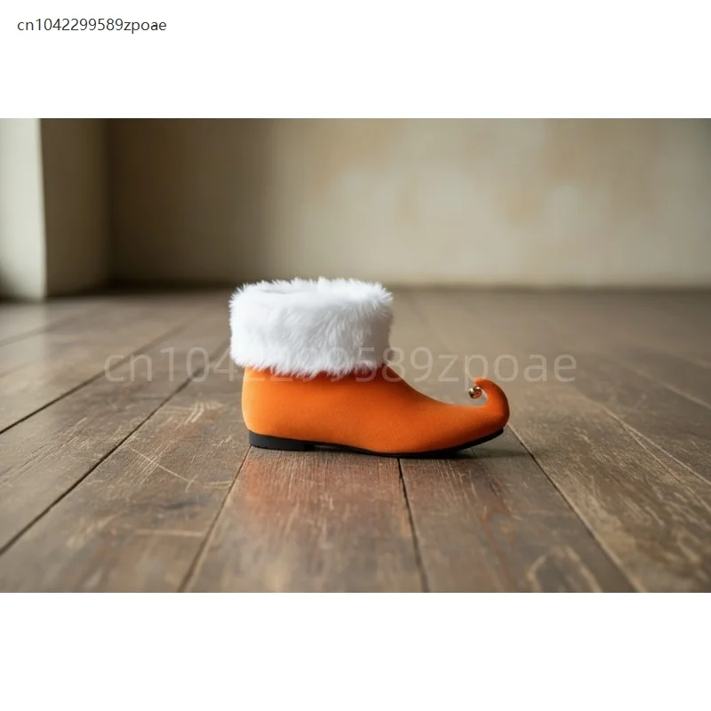 Natal elfo papai noel sapatos amarelos botas de tornozelo com sinos festa de natal role play acessórios festa palco desempenho prop