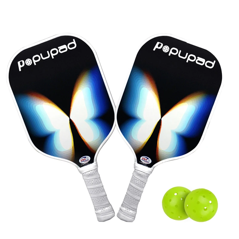 

Popupad Sports Pickleball Paddle Sets With 2 Balls 2 Paddle Breathable Grip Pro Glass Fiber Pickleball Paddle Sets Free Shipping