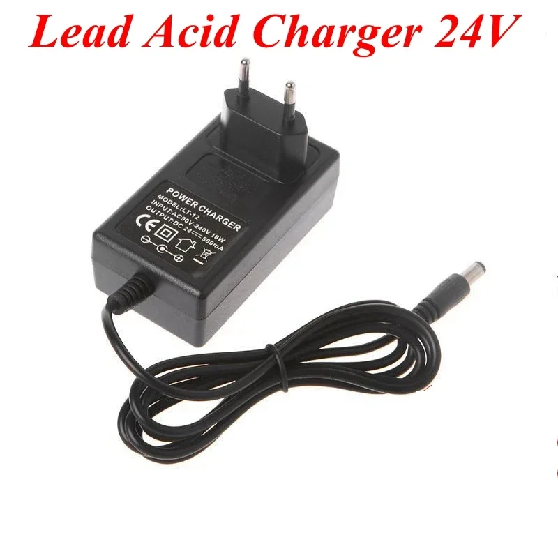 EU Standard 24V Lead Acid Battery Charger Electric Car Charge DC27.6V 500mA With 5.5*2.1mm DC Output