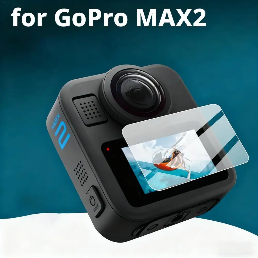 1 قطعة واقي للشاشة من الزجاج المقسى لـ GoPro MAX2 HD واضح مقاوم للانفجار ومضاد للخدش ملحقات كاميرا الحركة