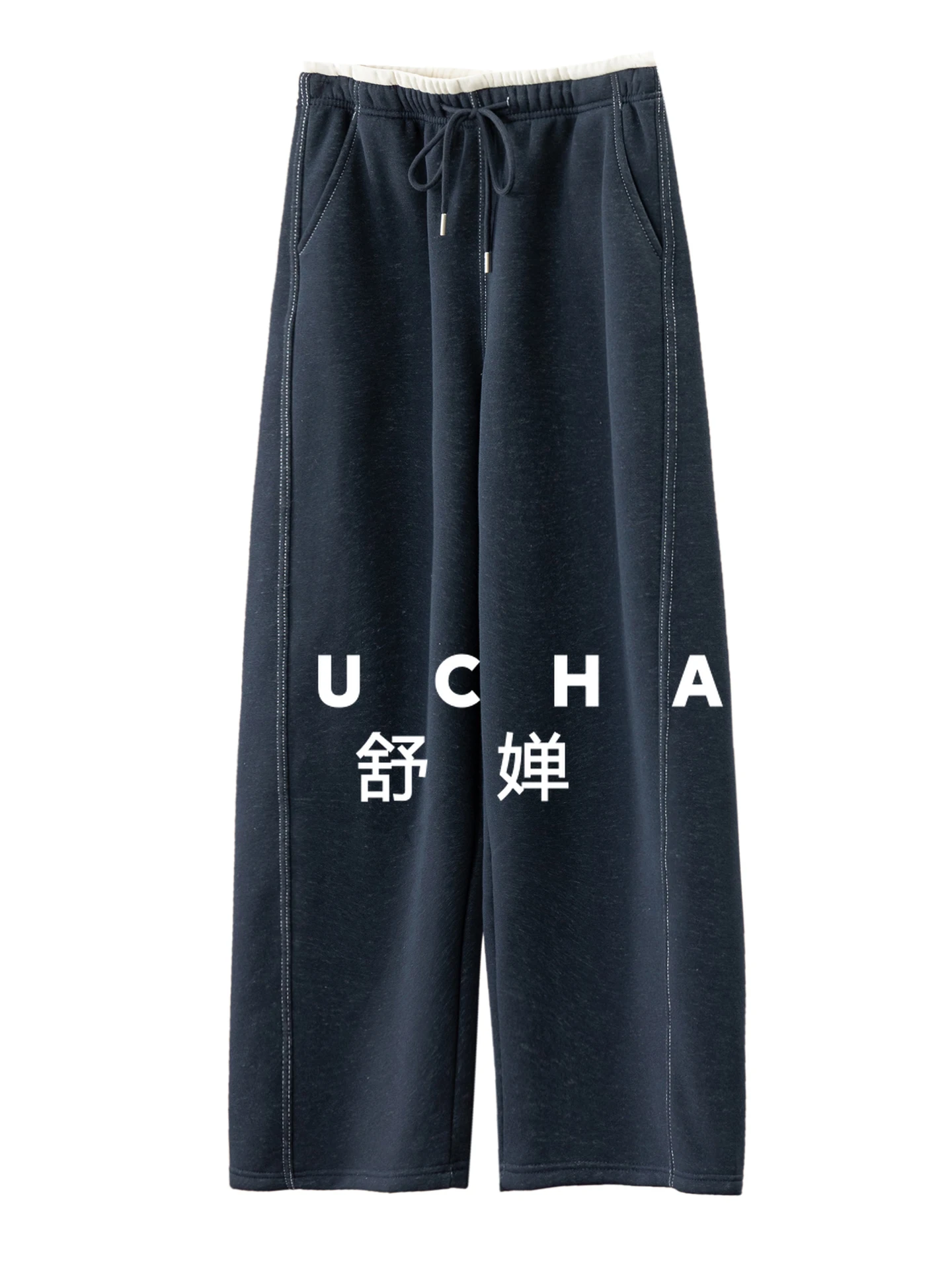 

Outside Welfare Plush Elastic Waist Banana Scimitar Sweatpants Female 38I6 Pantalones Mujer Korean Style Winter