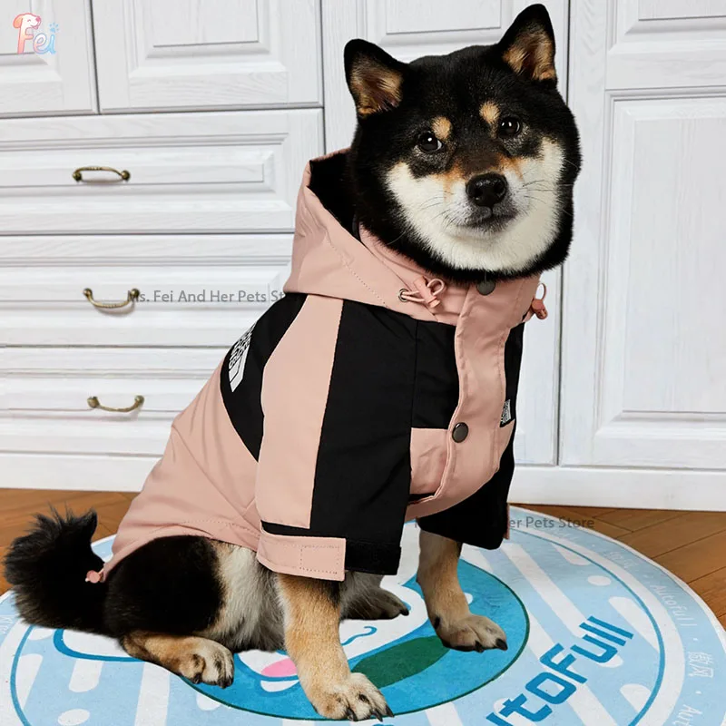Розовая ветрозащитная куртка для горной собаки, светоотражающее походное пальто для Шиба-ину, уличная зимняя приключенческая теплая погода, одежда для собак