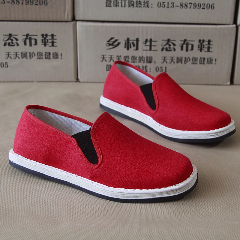 

Весенне-осенние многослойные китайские свадебные туфли, красные традиционные модные мужские и женские тканевые туфли в одном стиле для пар