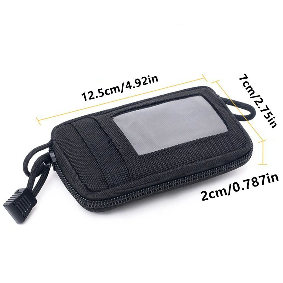 Waterproof Camping EDC Pouch Tactical Key Change Purse Wallet Travel Kit Coin Purse With Card Slots Pack Zippers Waist Bag