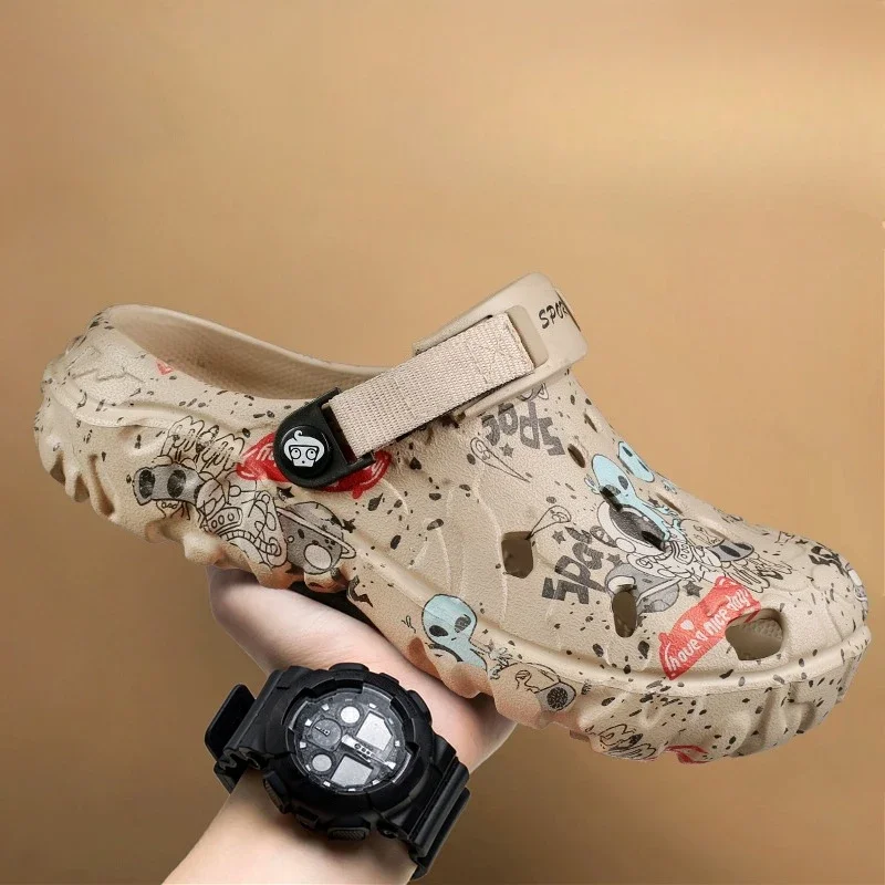 

Лето 2023, мужские сандалии, новая домашняя садовая обувь, удобные и легкие мужские тапочки, нескользящие шлепанцы с мягкой подошвой, сандалии