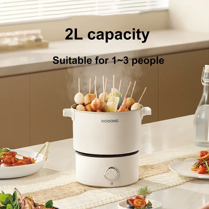 Panela elétrica dobrável de 110v/220v, 2l, multicooker, panela frita, panela elétrica de arroz, dupla tensão, frigideira elétrica para viagens