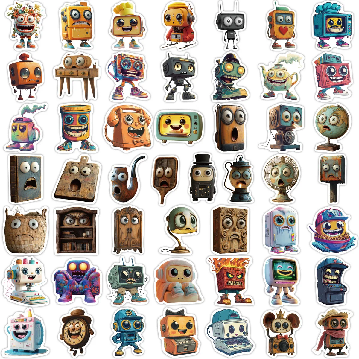 50 STKS Retro Kleine Gereedschapsstickers Computer Handboeken DIY Mobiele Skateboarden Gitaar Stickers Stickers